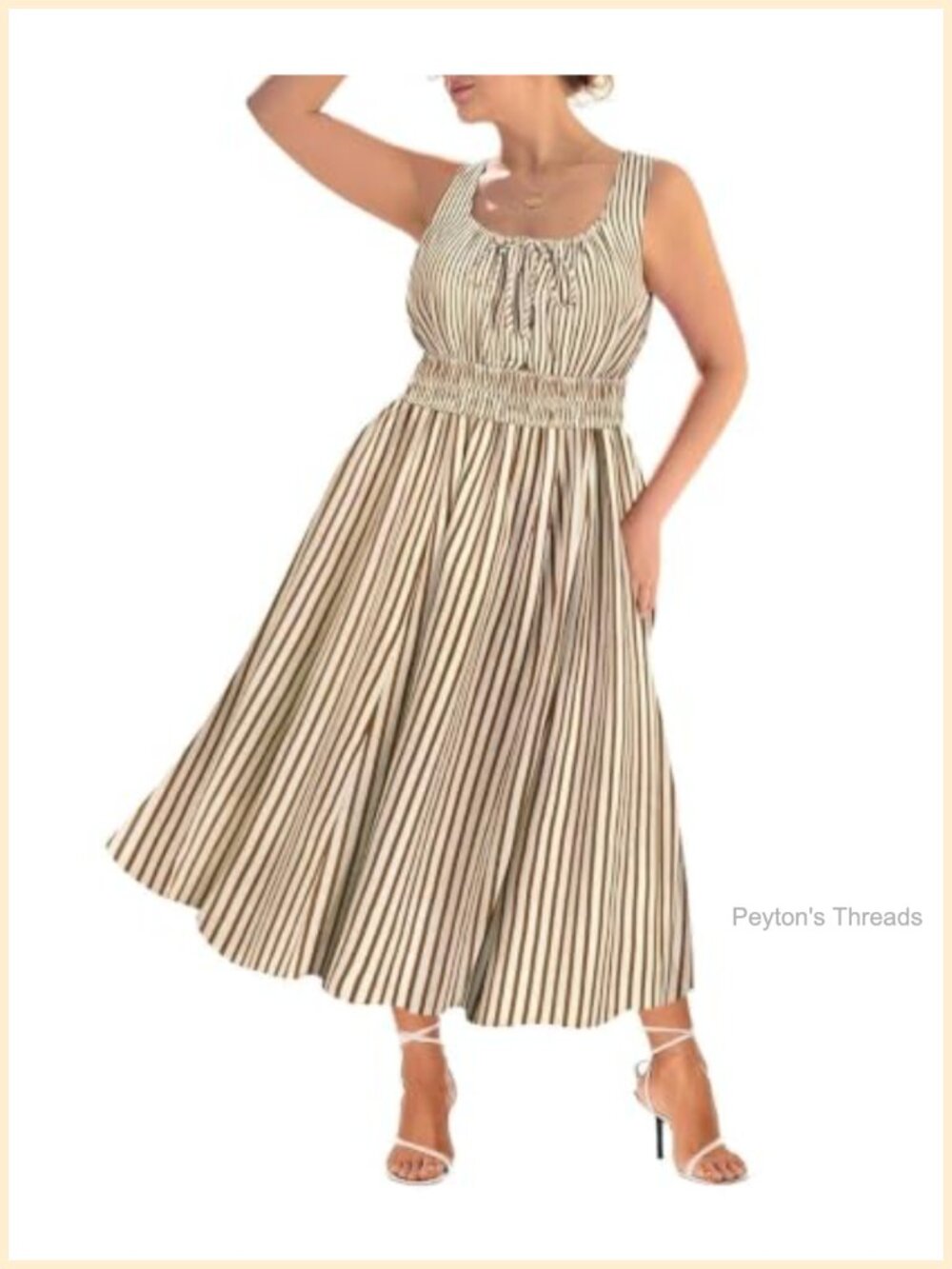 Plus Size Boho Maxi Dress Sleeveless Scoop Neck A-Line Sundress 100% Polyester